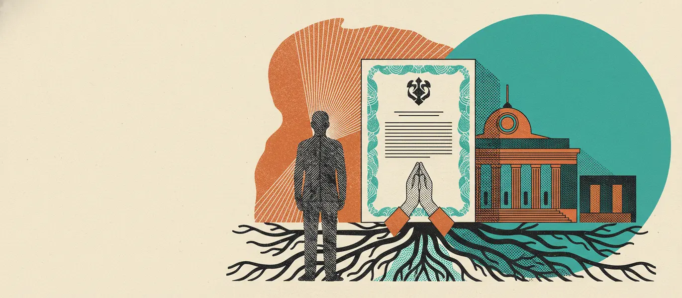 Ilustracao editorial da coluna: O diploma que Abdias merecia ver: quando o Estado nomeia o que sempre existiu