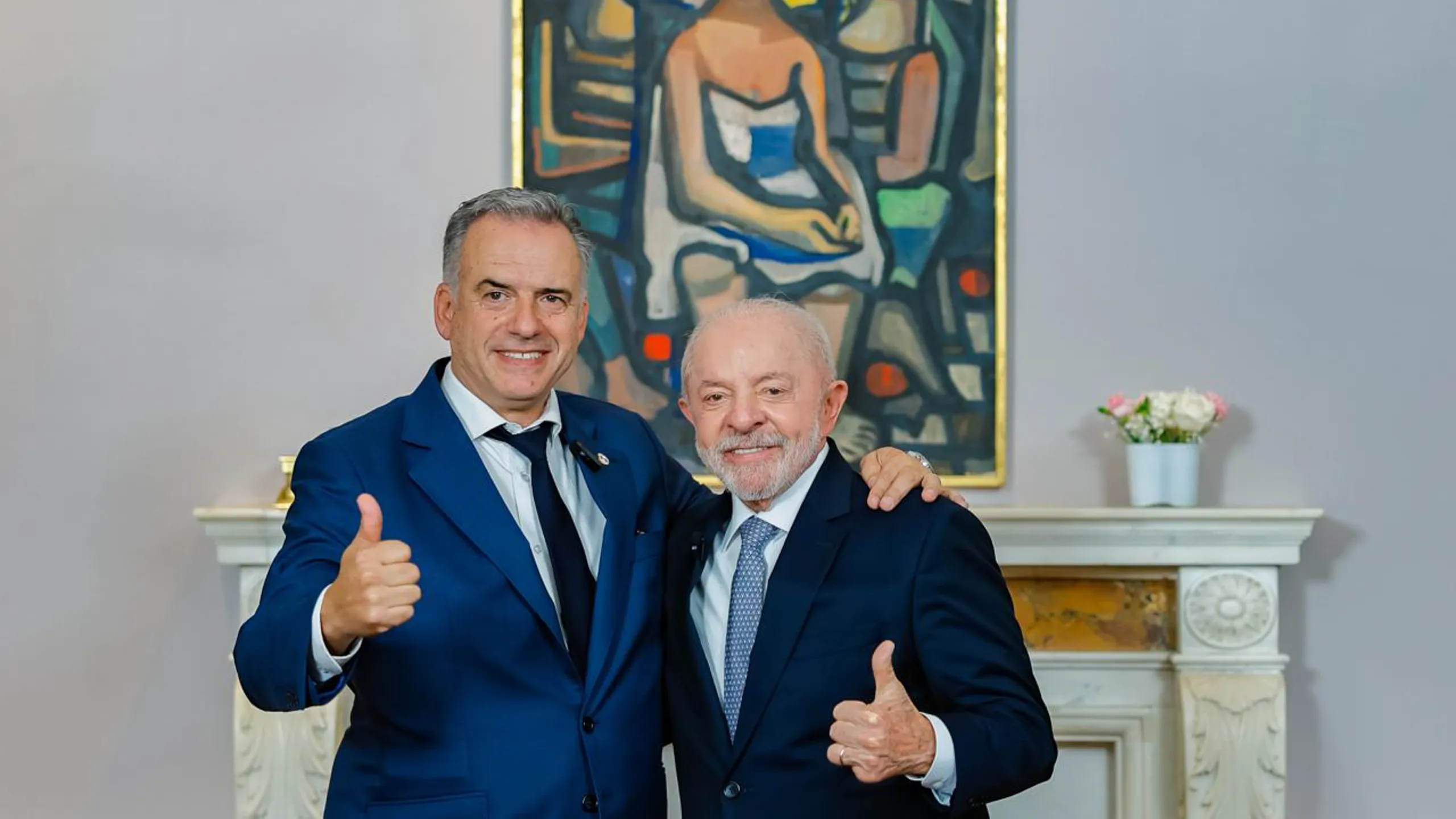 Presidentes Lula e Yamandú Orsi em reunião bilateral durante a Assembleia Geral da ONU em Nova York