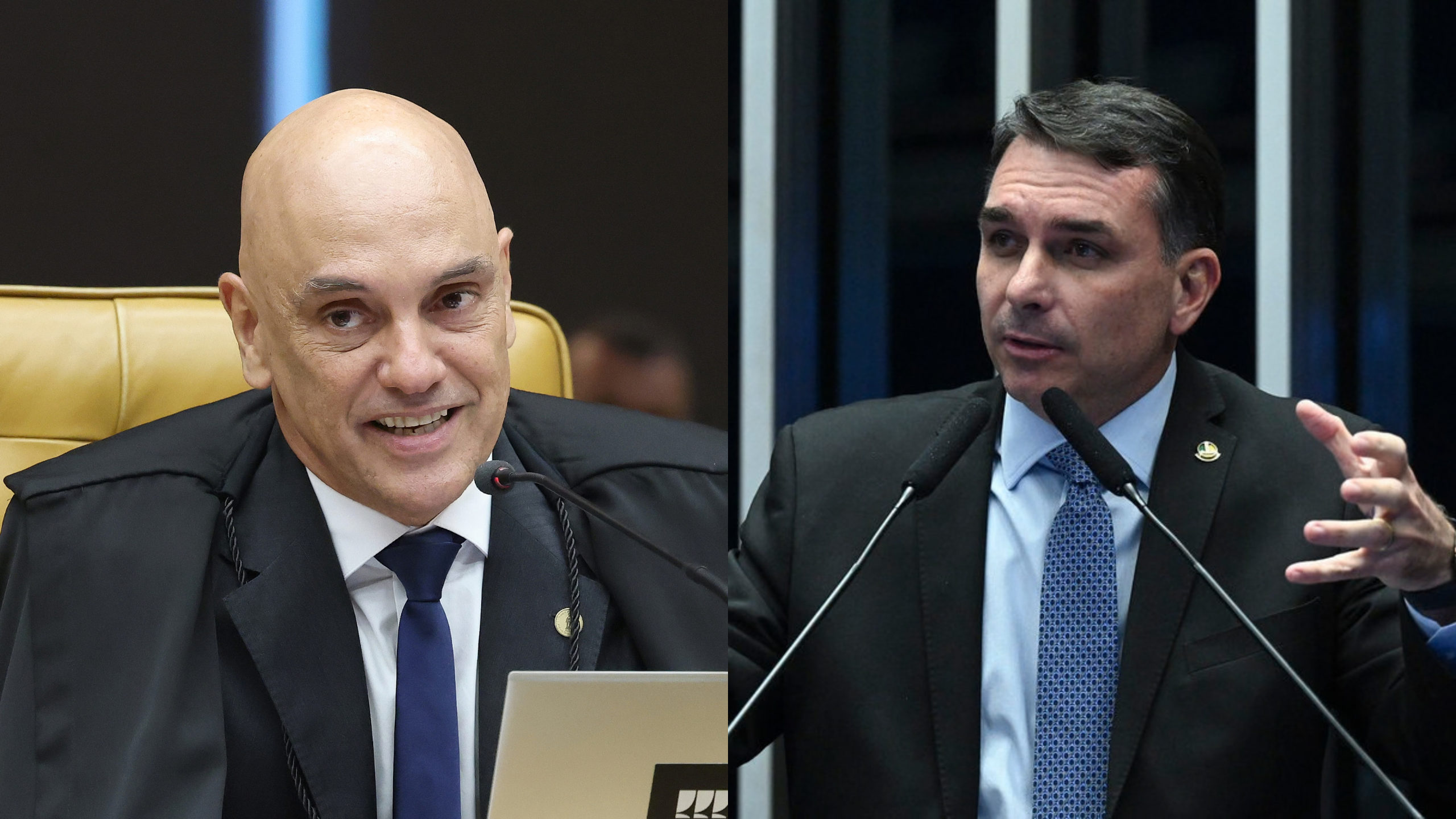 Ilustração de documentos de viagem com carimbo de cancelamento sobre uma mesa, representando a decisão judicial sobre o senador Flávio Bolsonaro.
